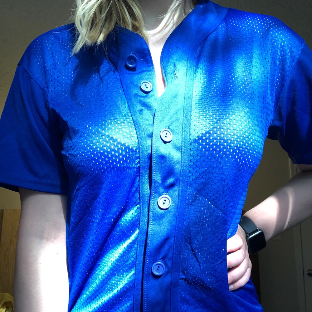 Button up blue jersey
